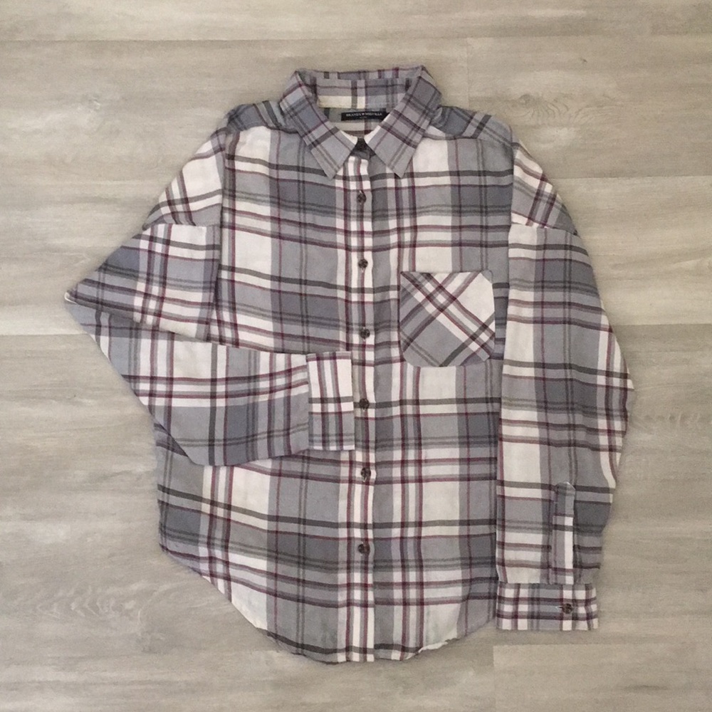 Brandy Melville Plaid Button Up Shirt